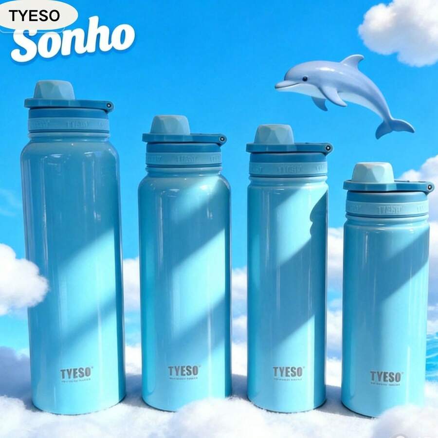TYESO Children's Thermal Bottle, 600-1200ml, Made Of And Healthy Stainless Steel, . Portable Thermal Bottle For School, Ideal For Children. Keeps Drinks Hot For 12–24 Hours And Cold For Up To 24 Hours. Can Be Used As A Thermal Container For Drinks, Snacks, Sweets, And Hot Soups. Essential For Back To School, Suitable For School, Sports, Travel, And Everyday Use. Water Bottle For School. Party Favors For Women, Personalized Party Favor, Blue. - 藍色的 - 查看 1