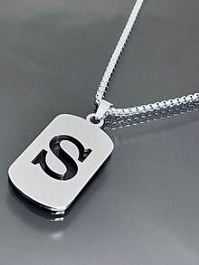 简约时尚百搭26个英文字母项链，男女皆宜，适合情侣、约会、日常佩戴 - 彩色 - 查看 13