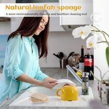 Juego de utensilios de cocina de esponja de luffa natural, utensilios de cocina de luffa, esponja para la cocina, esponja natural para utensilios de cocina, no dañará los utensilios de cocina - A - Ver 4