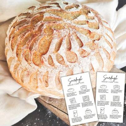 Sourdough Care Instruction Card/Business Card Size | Storage Tip Label Sticker Fermentation Starter | How To Package For Bread Baker Customers