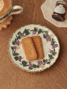 French Retro Grape Vine Embossed Ceramic Cup And Saucer Set, Shallow Embossed Craftsmanship, Unique Pattern Design, Coffee Cup And Saucer, Afternoon Tea Cup And Saucer, Beverage Cup, Latte Cup, Snack Plate, Suitable For Daily Use, Home, Restaurant, Cafe, Suitable As A Gift - Multicolor - View 7