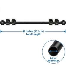 128-48 Inch Damage-Free No Drill Curtain Rods Adjustable Metal Drape Pole With Super Strong Adhesive Brackets, Contemporary Style For Renters, Apartments, Dorms, Indoor & Outdoor Use, Curtain Rods For Living Room - 96-78 inch - 查看 5