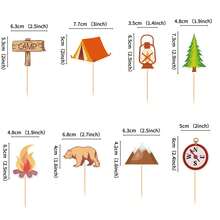 Farm Animal Cake Decorations, Including Cute Cow, Chicken, Horse, Pig, Sheep, Tiger, Tractor, Mini Tent, Campfire, Tree, Camping Sign, Farm Birthday Decorations - Multicolor - View 8