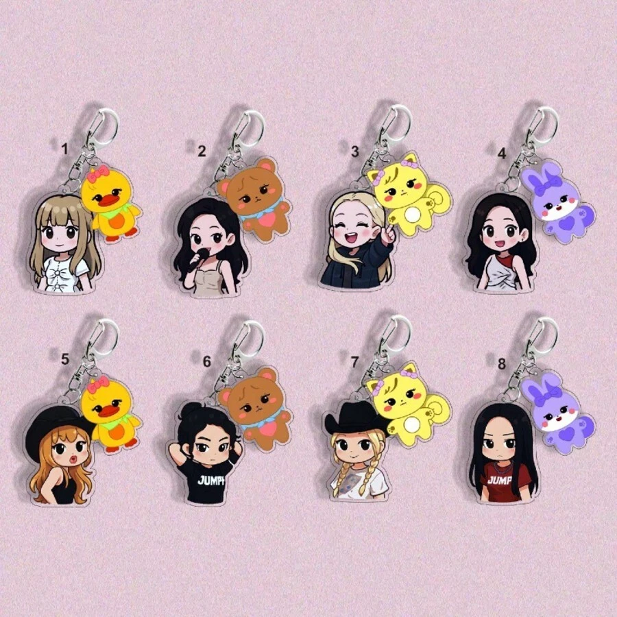 BLACK/PINK Keychain Pendant, Concert Backpack Charm - Multicolor - View 1