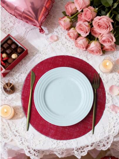 10Pcs Round Linen Jute Table Placemat ,Flowerpot Mat,Heat Insulation Dining Table Pad For Kitchen And Restaurant,Wedding Tablecloth,Wedding Decor,Home Decor ,Room Decor, Suitable For Wedding Party, Birthday Party, Family Gathering, Restaurant Decoration,Holiday Table Center Pieces, Bridal Shower Favors, Coffee Table Decor,Birthday Wedding, Bridal Shower Shower Banquet Tea Party. ﻿