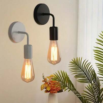 1/2pcs Modern Nordic Wall Lamp With E27 Base - Suitable For Decoration In Living Room, Bedroom, Dining Room And Corridor (Bulb Not Included)