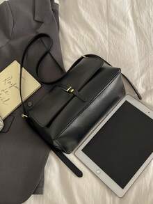 奢华精致的高端女士包袋，2026新款，日常通勤，简约斜挎包 - 黑色 - 查看 10