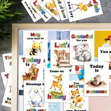 50pcs Cartoon Theme Inspirational Cards - Cute Encouragement Cards With Positive Messages & Animal Illustrations, Positive Affirmation Cards, Daily Motivation Cards For Anyone - A - View 6