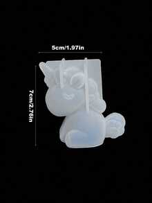 3D Silicone Mold Cute Cartoon Unicorn Animal Candle Mold, Craft DIY Plaster Resin Mold, Crystal Epoxy Mold, Home Decor - White Silicone Mold - View 8