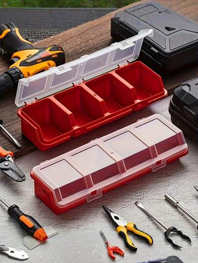Multi-Compartment Organizer Box For Screws Small Parts - Durable Plastic Hardware Storage Case