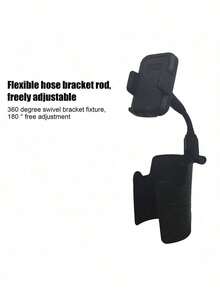 2-In-1 Car Cup Holder Phone Mount, ABS/PC Cup Slot Extender, 360° Adjustable & Rotatable, Universal Smartphone Holder For Hands-Free Driving - Black - View 6