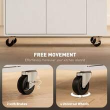 Rolling Kitchen Island With 3-Tier Spice Rack Kitchen Storage Cart With Drawer And Towel Rack White - White - View 7