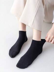 20双装女士纯色短袜 - 白色 - 查看 7