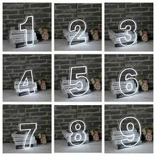 1pc USB Powered Neon Light Number 0-9 Sign Board, Minimalist And Fashionable Design For Birthday Party, Wedding Or Other Gatherings Atmosphere Lighting - White - View 2