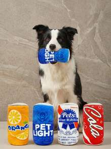 PETSIN 狗狗玩具罐装饮料啤酒瓶葡萄酒瓶咀嚼发声软啤酒瓶宠物毛绒玩具，狗狗玩具，狗狗咬合互动玩具，狗狗投掷玩具，发出声音的狗狗咬合玩具 - 彩色 - 查看 3