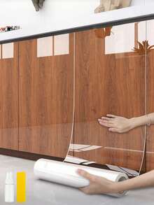 1卷透明桌面保护膜，防水、防油、防火、防霉，橱柜保护膜，可移除且带背胶，适用于厨房台面、墙壁、咖啡桌、家具、大理石翻新 - 防爆膜 - 查看 1