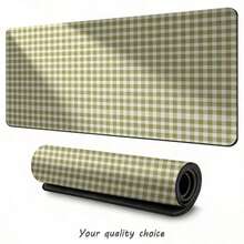 1pc Classic Olive Green Plaid Mouse Pad/Desk Mat, Suitable For Office And Bedroom, Modern Desktop Accessory, Great For Home, Camping And Car Use - Mouse Pad - View 7
