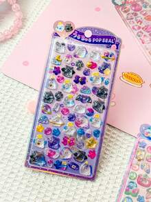 3D Shiny Bubble Stickers | Suitable For Phone/Teddy/Cup/Camera, Sweet And Cool Magic For Party, Vintage Card - Multicolor - View 5