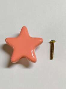 1pc Ceramic 5-Pointed Star Children's Bedroom Drawer Pull Handle, Cute Furniture Cabinet/Wardrobe Door Knob, Star Children's Bedroom Cabinet Drawer Pull Handle, 5-Pointed Star Ceramic Drawer Pull - Multicolor - View 9