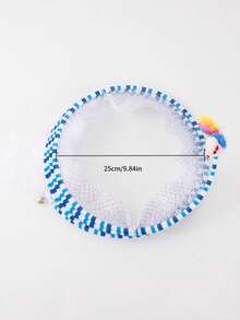 1个可折叠猫隧道玩具，带铃铛和羽毛，猫咪互动娱乐玩具 - 彩色 - 查看 3