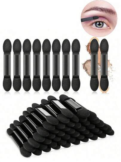 200pcs Disposable Double-Ended Eye Shadow Brushes, Dual-Sided Sponge Eyeliner Brushes, Makeup Brush Tools
