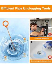 1/2/4pcs Drain Cleaner Tool, Drain Pipe Clog Remover, Hair Removal Tool, Drain Cleaning Tool, Drain Unclogging Tool, Flexible Snake Tool, Effectively Clears Clogged Debris, Suitable For Sink, Shower And Bathtub Hair Clog Removal - Multicolor - View 5