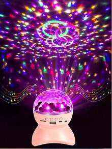 1pc LED Wireless RGB Rotating Projection Lamp, KTV Colorful Lamp, RGB Stage Strobe Light, Rechargeable Crystal Ball Lamp, Outdoor Speaker Christmas Stage Light, Disco Ball Party Light - Multicolor - View 14