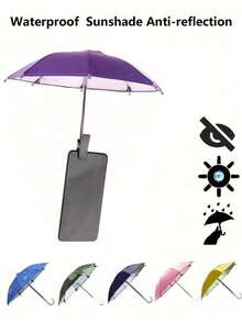 Mini Phone Sun Shade Umbrella, With Adjustable Universal Suction Cup Holder, Suitable For Phones, Kindle, Navigation Devices, Sun Protection, Glare Blocking, Travel Essential - Multicolor - View 4