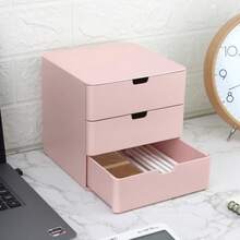 3-Drawer Vanity Organizer Compact Storage Organization Drawers Small Size Pinkgtt - Pink - View 2