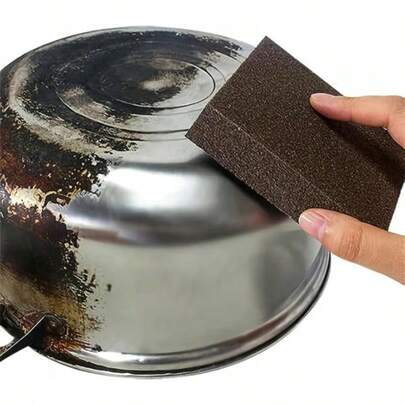 1pc Emery Magic Wipe Sponge, Pot Bottom Cleaning Descaling Lron Rust Removal Dishwashing, Scouring Pads, Power Decontamination, Kitchen Toilt Supplies Tool