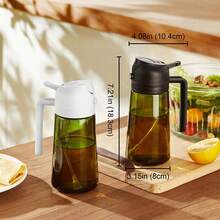 TrendPlain - Dispensador de aceite de oliva original de 16oz/470ml para utensilios de cocina y accesorios de freidora de aire - Rociador de aceite de oliva para cocinar con pegatinas - Negro - Ver 7