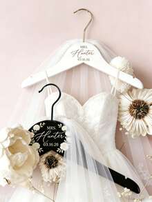 Personalized Bride Hanger, Bridesmaid Hanger, Wedding Dress Hanger, Customized Wedding Dress Hanger, Bridesmaid Gift, Customized Wedding Dress Hanger, Wooden Carved Hanger, Name Hanger, Bachelorette Party, Bride Gift, Personalized Bride Wedding Dress Hanger Gift, Customized Carved Bride, Wedding Dress/Groomsman, Bridesmaid Gift/Mother's Day/Father's Day Carved Gift - Multicolor - View 2