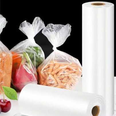 每卷100个家用平口食品保鲜袋，小型果蔬包装塑料袋，耐用抗撕裂果蔬食品储存袋 | 适用于露营、户外活动、聚会、烹饪和厨房使用 | 送给家人和朋友的最佳礼物 | 母亲节 | 圣诞节和其他节日（外包装随机）