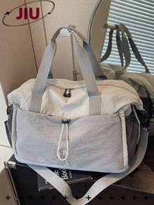 時尚壓紋PU軟皮大容量旅行包/手提包，多口袋行李包，方便手提健身包，乾濕分離瑜伽包，輕量訓練包，適合學生、醫生、護士、教師、白領、商務人士，適用健身房、醫院、郵輪必需品、學校、機場、外出、戶外運動、徒步、訓練、工作、旅行度假、週末過夜，節日禮物、生日禮物 - 彩色 - 查看 14