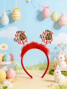 1pc Rabbit, Chicken, Letter, Leopard Print Cute Party ABS Plastic Easter Headband - Multicolor - View 2