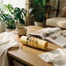 1 pieza Pulsera de proyección de foto cuadrada pequeña personalizada de acero inoxidable - Multicolor - Ver 3