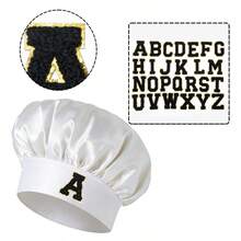 1pc 26 Letter Black Alphabet Gold Trim Satin Sleep Cap, Sweet Princess Style Hair Care Cap, Silk-Like Smooth Haircare, Suitable For Spring & Summer (Above 25°C) - Multicolor - View 84