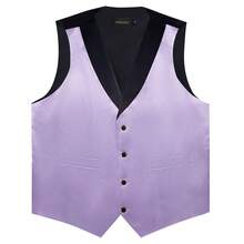 Men's Designer Green Plain V Neck Tuxedo Single Vest  – Perfect For Weddings, Proms, And Formal Events - Mauve Purple - View 1