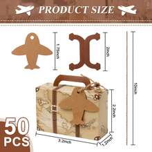 50/25pcs Creative Suitcase Gift Boxes, Retro Paper Airplane Candy Boxes, Party Decor Packaging Gift Boxes, Birthday Baking Gift Boxes, Simple Home Gift Packaging Boxes - Multicolor - View 4