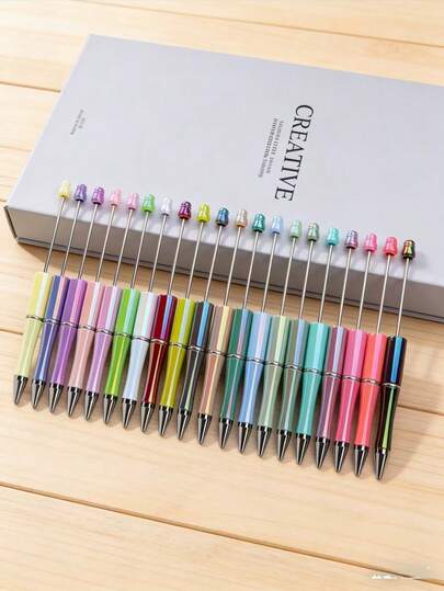 10支装彩色美学DIY圆珠笔套装，适合女性 - 创意礼物，套装包含10支黑色笔芯，可爱桌面文具，适合美国女孩，是学校、办公室、生日、返校季和节日礼物的完美之选。