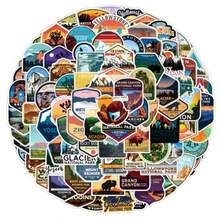 100 Pieces National Park Waterproof Vinyl Travel Sticker Decals Outdoor Adventure Hiking Nature Camping Wilderness Stickers For Water Bottle Laptop Car Bumper Luggage Phone Case Bike Park Theme - Bộ sưu tập nhãn dán công viên quốc gia gồm 100 chiếc. - Xem 2