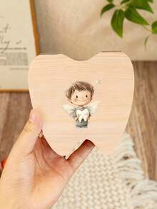Angel Pattern Tooth Fairy Box - Christening, Birthday And Newborn Gift Tooth Holder, Functional, Decorative, Lettered, Fashionable, Modern, Colorful, Cute, Casual, Customizable, Personalized, Unique, Suitable For Back To School For Son Or Daughter - Multicolor - View 12