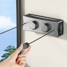 Retractable Invisible Clothesline, Indoor/Balcony Steel Wire Drying Rope, Bathroom Retractable Clothesline, Wall-Mounted Retractable Clothesline - Multicolor - View 1