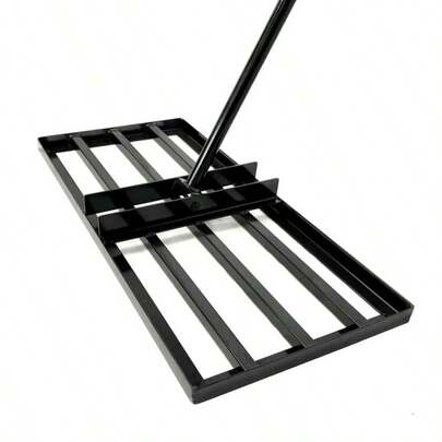 Rastrillo nivelador de césped 45x25CM 75x25CM 100x25CM dispositivo nivelador de césped, dispositivo nivelador de césped de alta resistencia, dispositivo nivelador de césped para patio, jardín, facilita la nivelación de áreas de tierra con mango flexible de 2m