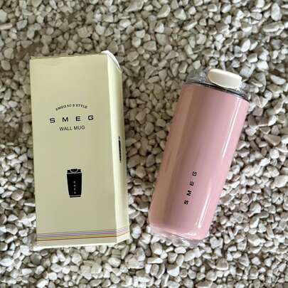 420ml Smeg Pink Portable Insulated Coffee Mug, 304 Stainless Steel Vacuum, Office & Travel, Leak-Proof Thermal Tumbler, Car Cup, Long-Lasting Insulation, Stylish Design
