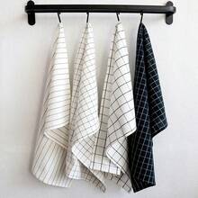2条黑白棉质洗碗布，吸水性强，多用途厨房/茶巾 - 40*60cm - 查看 5
