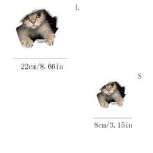 1/2/3pcs 3D Cat Heat Transfer Stickers, Cute Polyester Iron-On Decals, Suitable For DIY T-Shirts, Jeans, Backpacks, Washable Sewing And Crafts - L+S - View 3