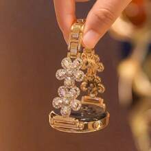 Crystal Flower Metal Strap For Galaxy Watch 7/6/5/4 Strap 40 Mm 44mm 47mm 46mm 41mm,Galaxy Watch 5 Pro 45mm,Galaxy Active 2,Galaxy The Watch 3,18/20/22mm, Compatible With HW Watch 5/4/3/2/1 And GT5/4/3/2, As Well As HW Watch Fit3/Fit4 And HW Band 8/9/10NFC - Gold - View 6