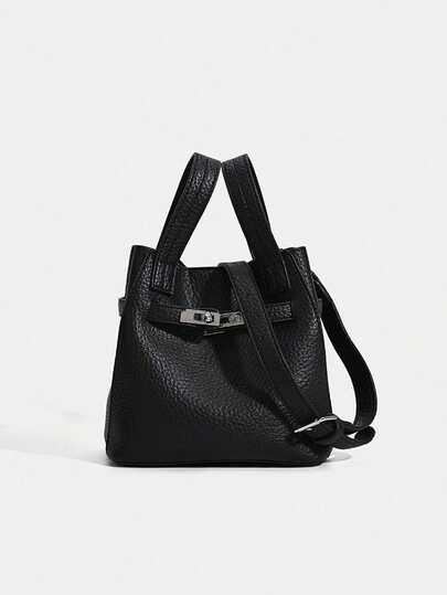 2026 New Black Bucket Bag With Small Bag, Crossbody Bag, Shoulder Bag, Handbag, Business Casual Commuter Bag For Women, Suitable For Work, Shopping, Dating, Travel, School, Daily Use