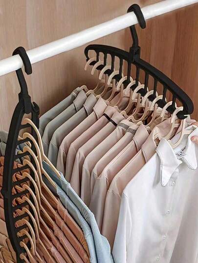 1pc/11 Holes Hanger Decoration Holiday Decoration Room Decoration Home Decoration Bedroom Decoration Dress Pants Shoes Jeans Boots Skirt Bedroom, Storage Box, Storage Box, Home Storage, Women's White T-Shirt